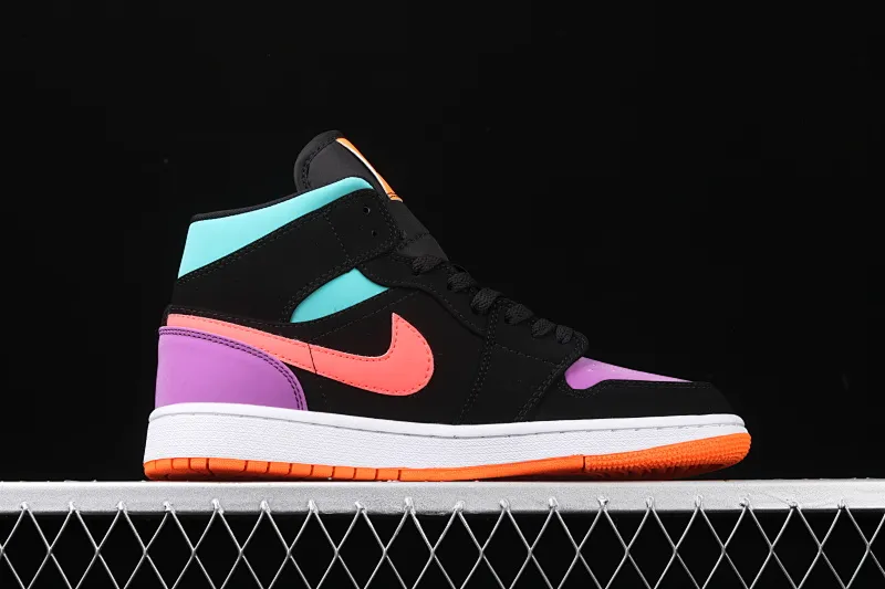 All categories Air Jordan Jordan series basketball shoes Air Jordan 1 Mid Air Jordan 1 Mid AJ1 Joe 1 Candy Yuanyang 3M reflective color matching basketball shoes 554724-083